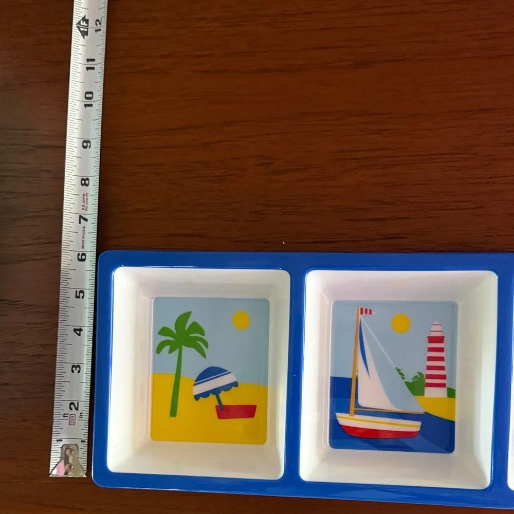 Colorful Beach-Themed Tray Set